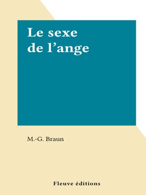 cover image of Le sexe de l'ange